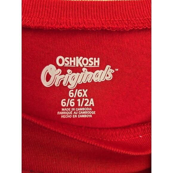 Osh Kosh Boys Size 6 - 6X Red Santa "Be Merry" Long Sleeve Tee NWT - Picture 5 of 7